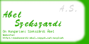 abel szekszardi business card