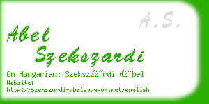 abel szekszardi business card
